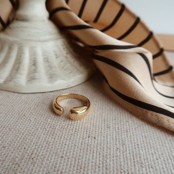 NEW 18K Gold Plated Open Irregular Ring - Picture 5 of 10